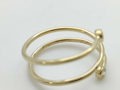 Tiffany & Co. Hoop 3 Row 2PD YG Au750 2.2g Ring 