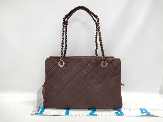 CHANEL CHANEL Shoulder Bag Bordeaux Calfskin with Vintage Silver Hardware