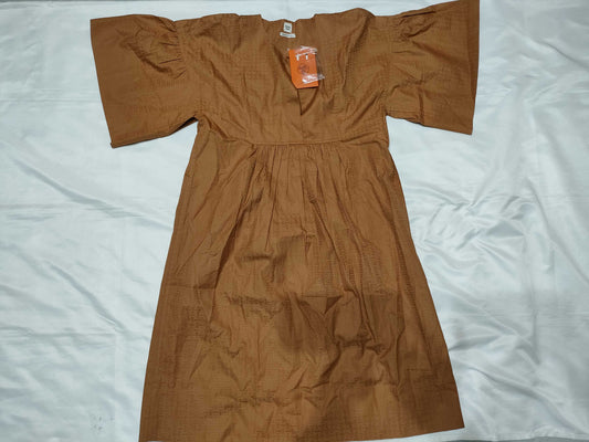 HERMES Bohemian Mosaic Short Dress, Light Brown