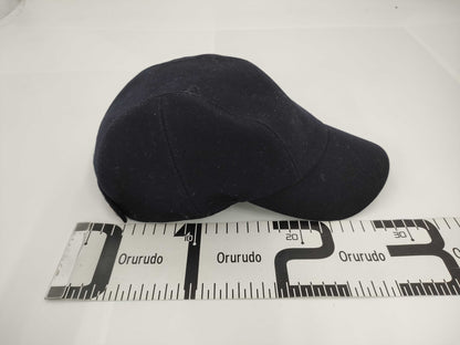 HERMES Cashmere Serie Button Cap Black #60 Other Accessories