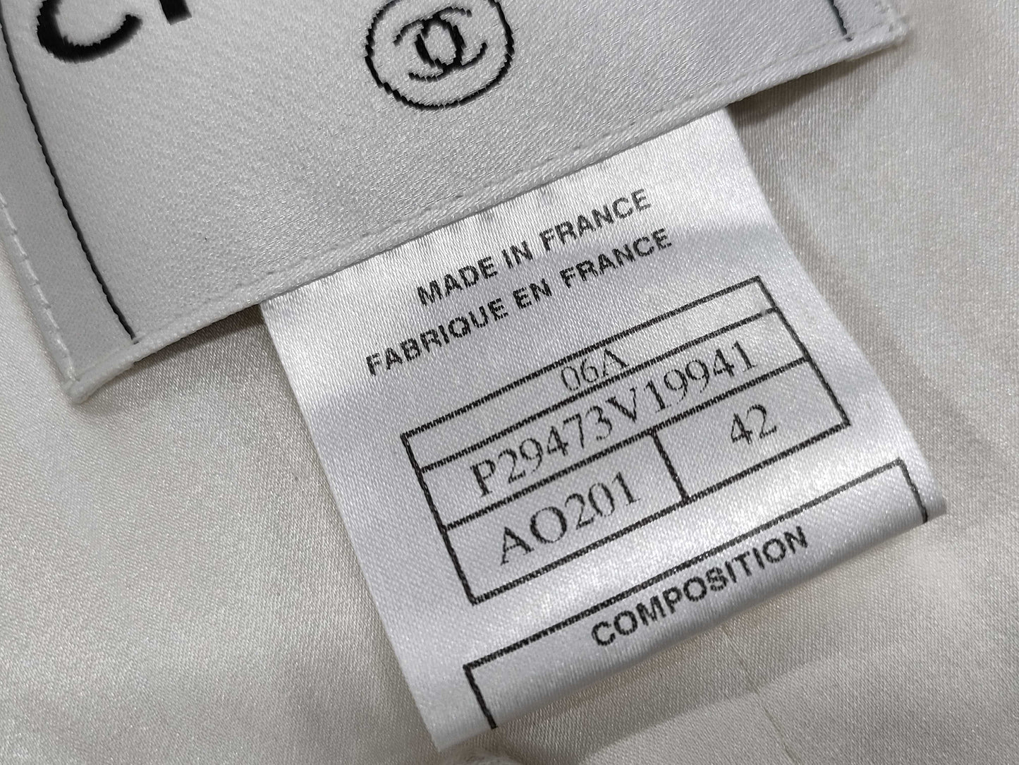 CHANEL Vintage Coco Button Tweed Off-White #42 06A Jacket