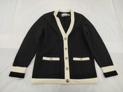 CHANEL Coco Button Black x White #44 Cardigan
