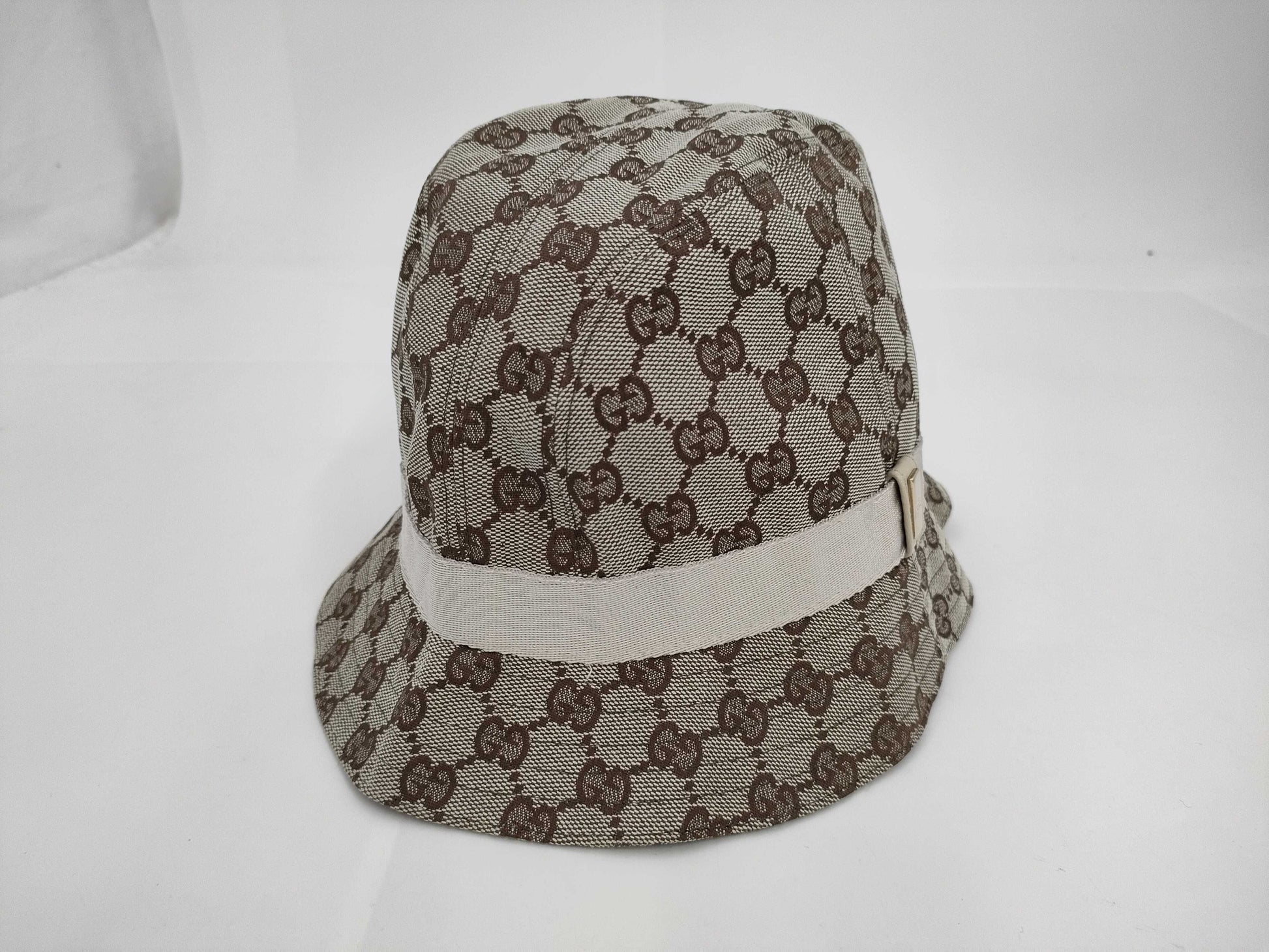 GUCCI GG Canvas Bucket Hat, Brown, Size M, Other Accessories