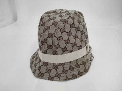 GUCCI GG Canvas Bucket Hat, Brown, Size M, Other Accessories