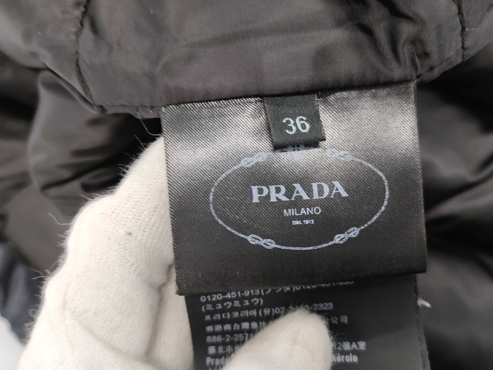 PRADA Prada Triangle Tag Fox Fur Down Coat Navy #36 Coat