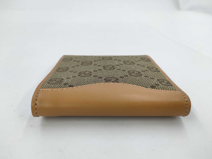 GUCCI GG Canvas Bi-Fold Compact Wallet, Light Brown