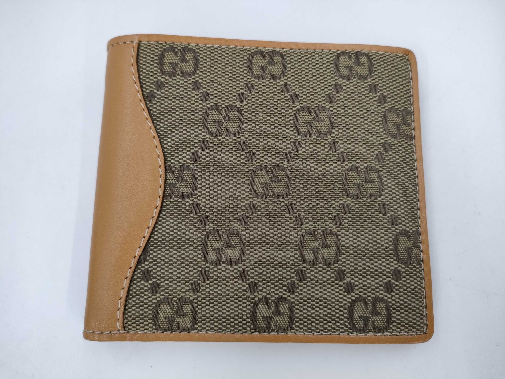 GUCCI GG Canvas Bi-Fold Compact Wallet, Light Brown