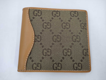 GUCCI GG Canvas Bi-Fold Compact Wallet, Light Brown