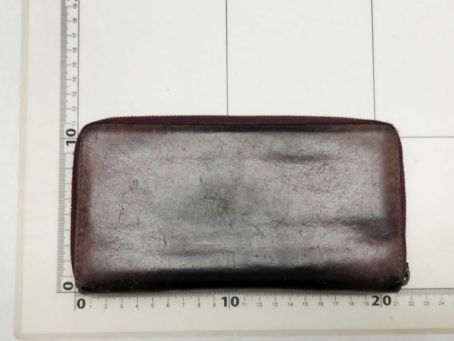 BALENCIAGA 253036 Leather Round Zip Wallet, Brown