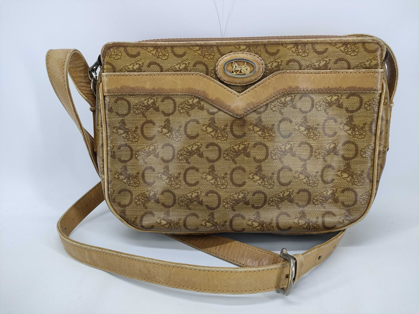 CELINE C Macadam Shoulder Bag