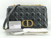 Dior Christian Dior Caro 25 Cannage Gold Hardware Chain Shoulder Bag Black Leather Shoulder Bag