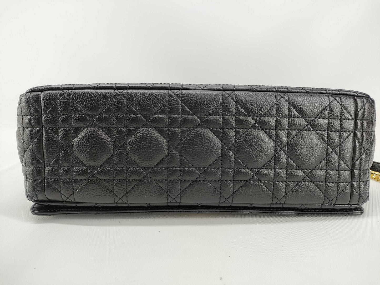 Dior Christian Dior Caro 25 Cannage Gold Hardware Chain Shoulder Bag Black Leather Shoulder Bag