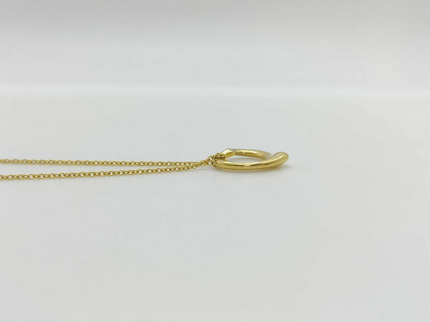Tiffany&Co. Open Heart YG 750 3.7g Necklace 