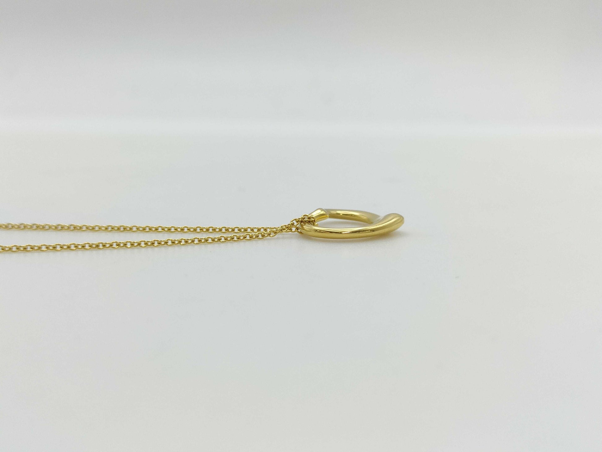Tiffany&Co. Open Heart YG 750 3.7g Necklace 