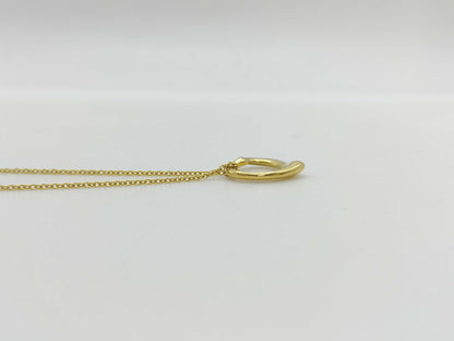Tiffany&Co. Open Heart YG 750 3.7g Necklace 