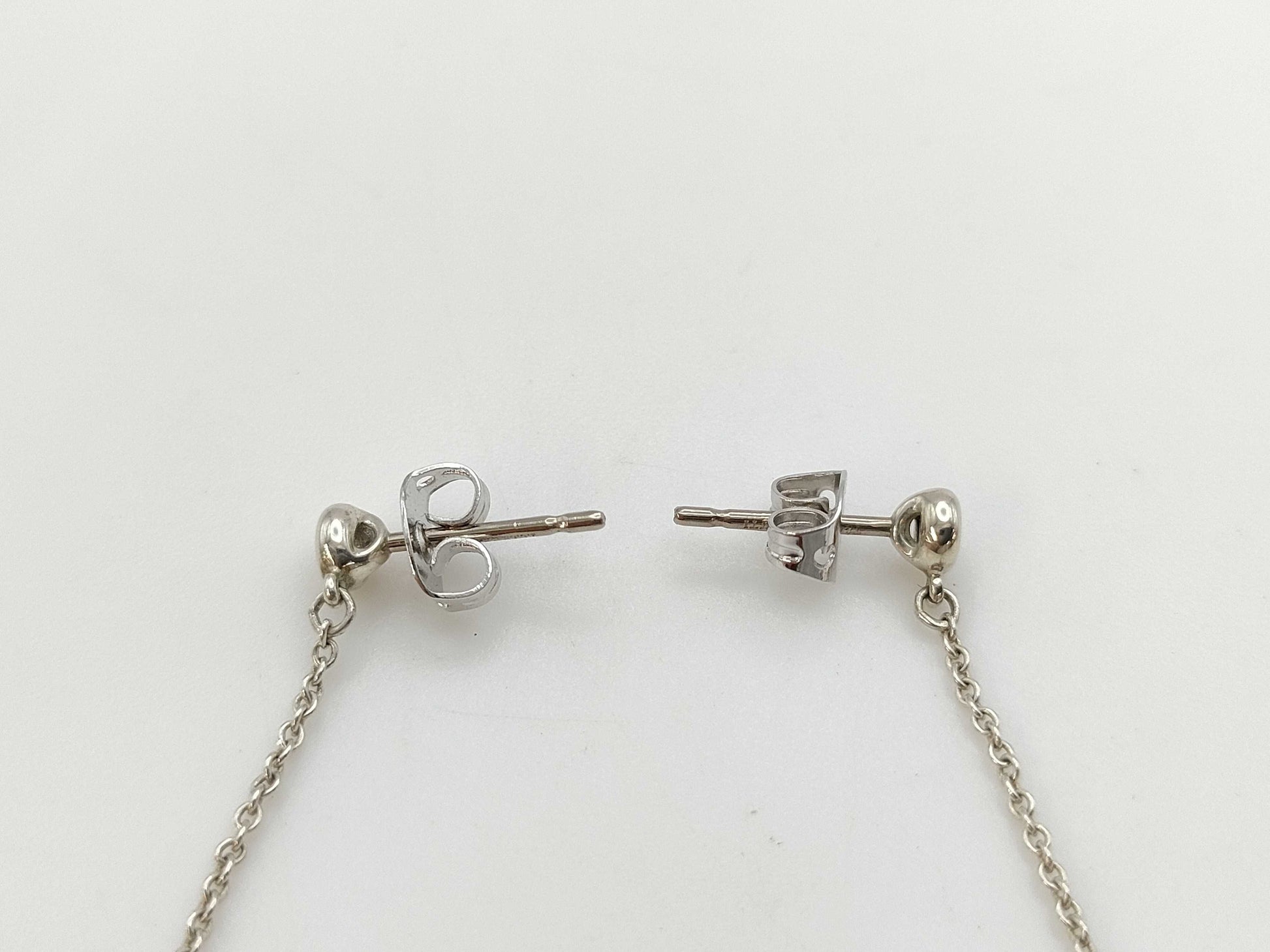 Tiffany & Co. Tiffany Open Heart Diamond Earrings, AG925, 1.4g. Includes box and dust bag.