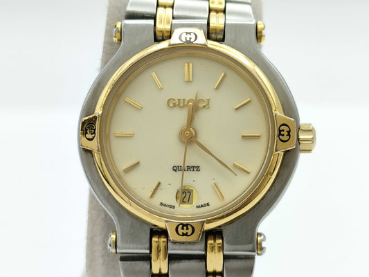 GUCCI 9000L 097-627 Quartz Ivory Dial Women's Watch