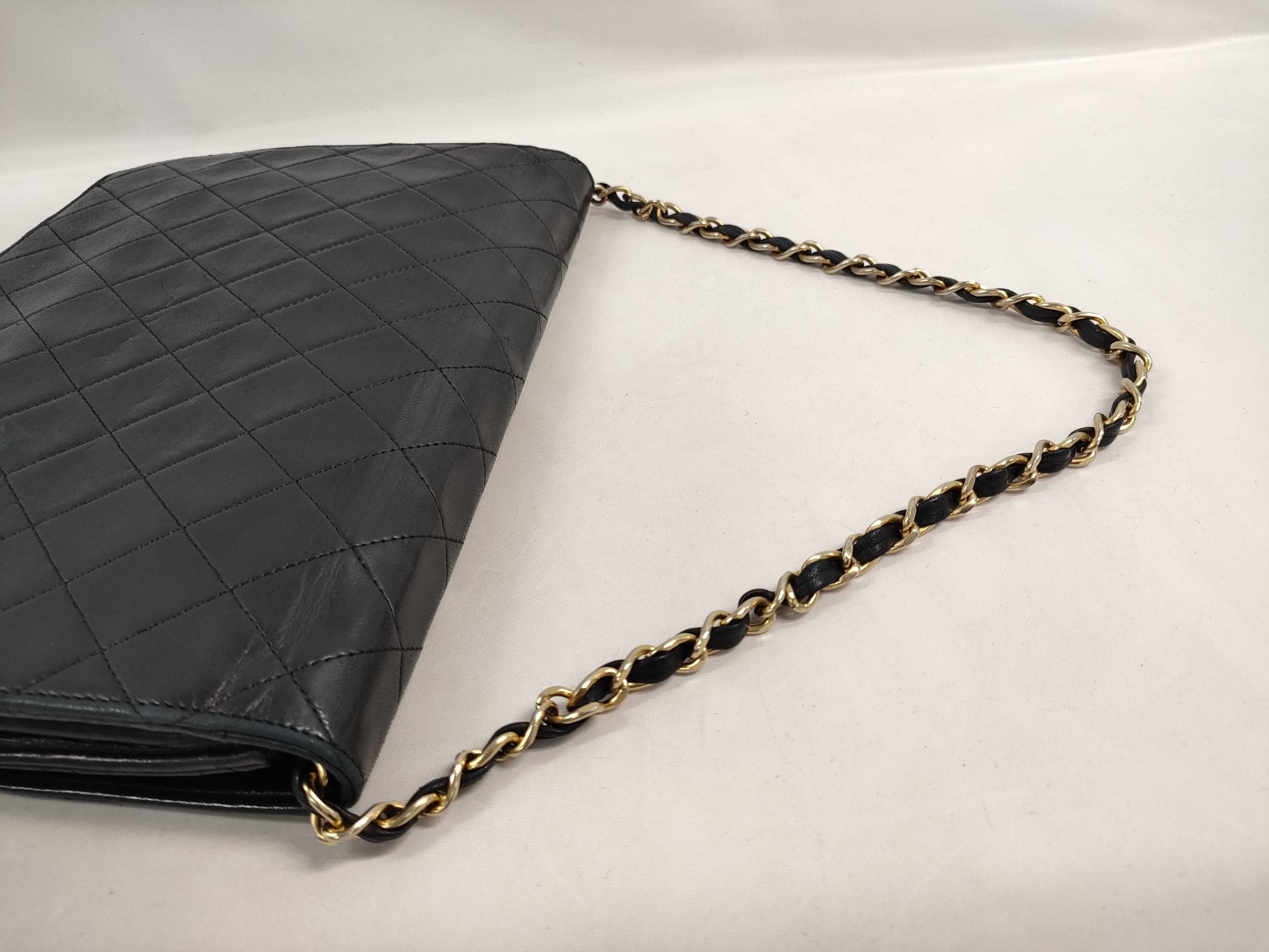CHANEL Matelasse Chain Shoulder Bag in Black Lambskin. Includes dust bag.