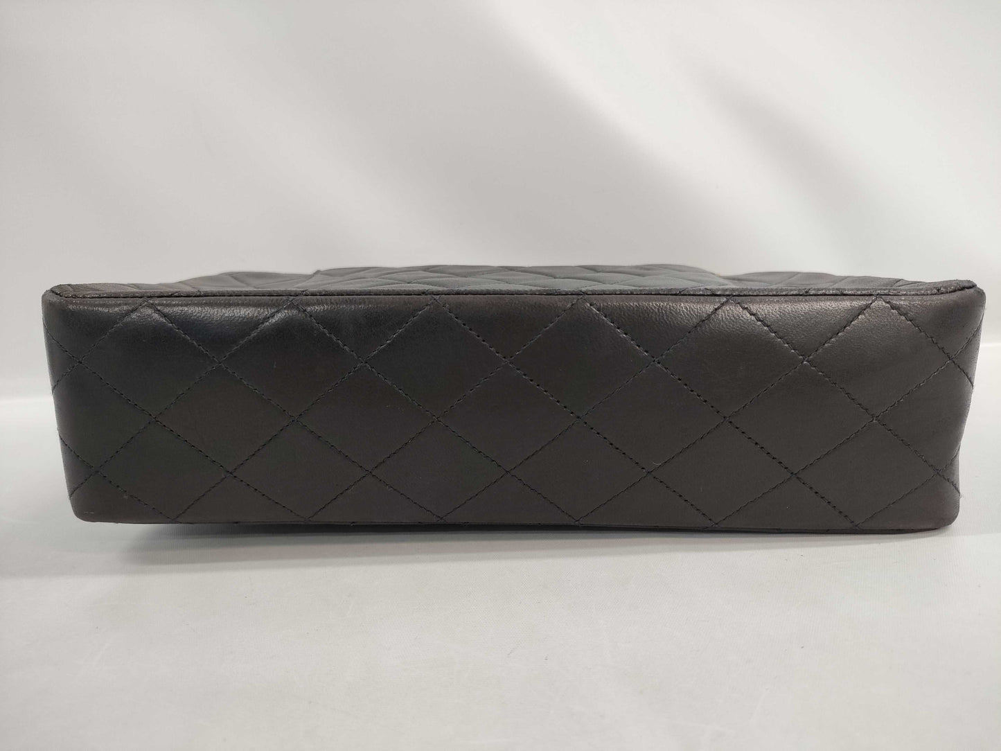 CHANEL Matelasse 25 Double Flap Double Chain Shoulder Bag in Black Lambskin