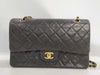 CHANEL Matelasse 25 Double Flap Double Chain Shoulder Bag in Black Lambskin