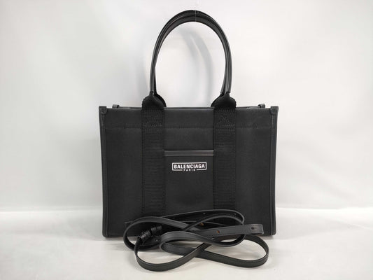BALENCIAGA Hardware Leather 2-Way Handbag Black 671402 Accessories: Shoulder Strap Handbag