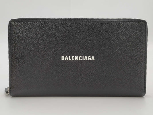 BALENCIAGA Round Zipper Long Wallet Black 594317 Accessories: Box Storage Bag Wallet