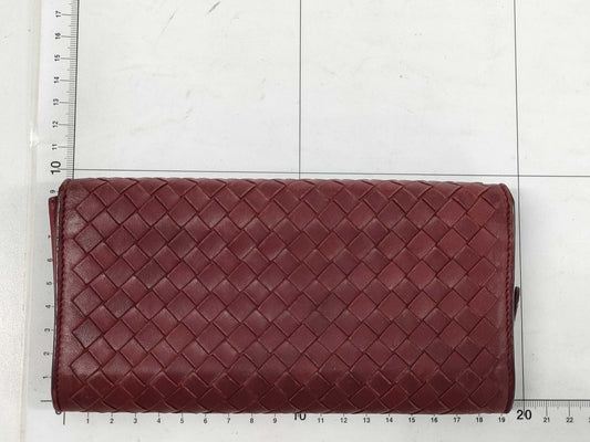 BOTTEGA VENETA Bottega Bi-fold Long Wallet Intrecciato Bordeaux Wallet