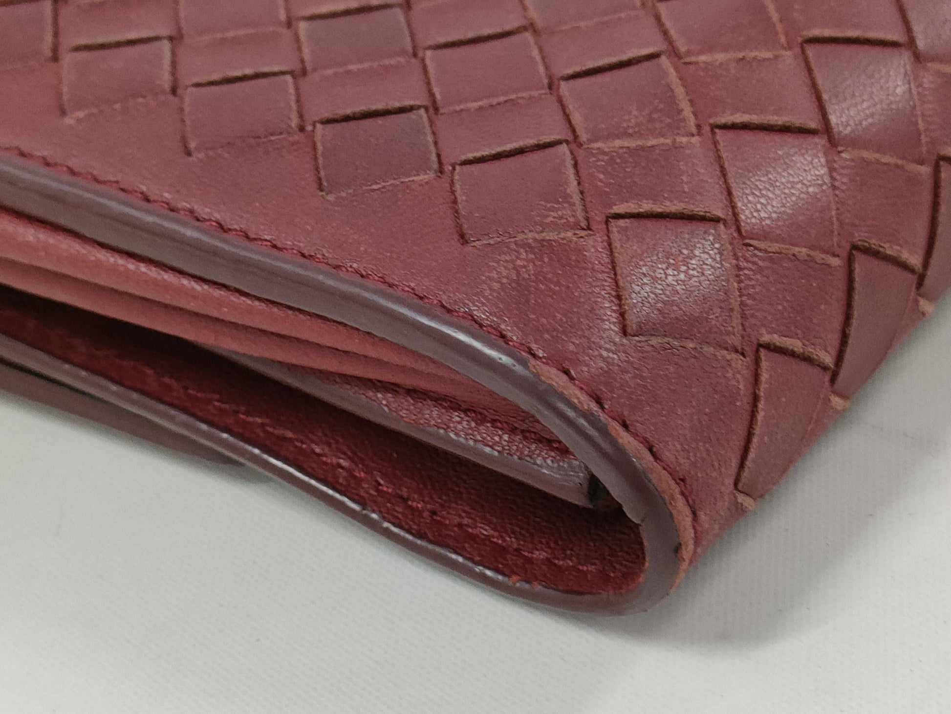BOTTEGA VENETA Bottega Bi-fold Long Wallet Intrecciato Bordeaux Wallet