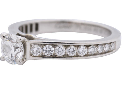 Cartier Etancell Half Eternity #45 D0.40ct Melee Diamond Pt950 3.6g Ring 