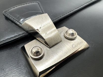 Cartier Leather Black Second Clutch Bag