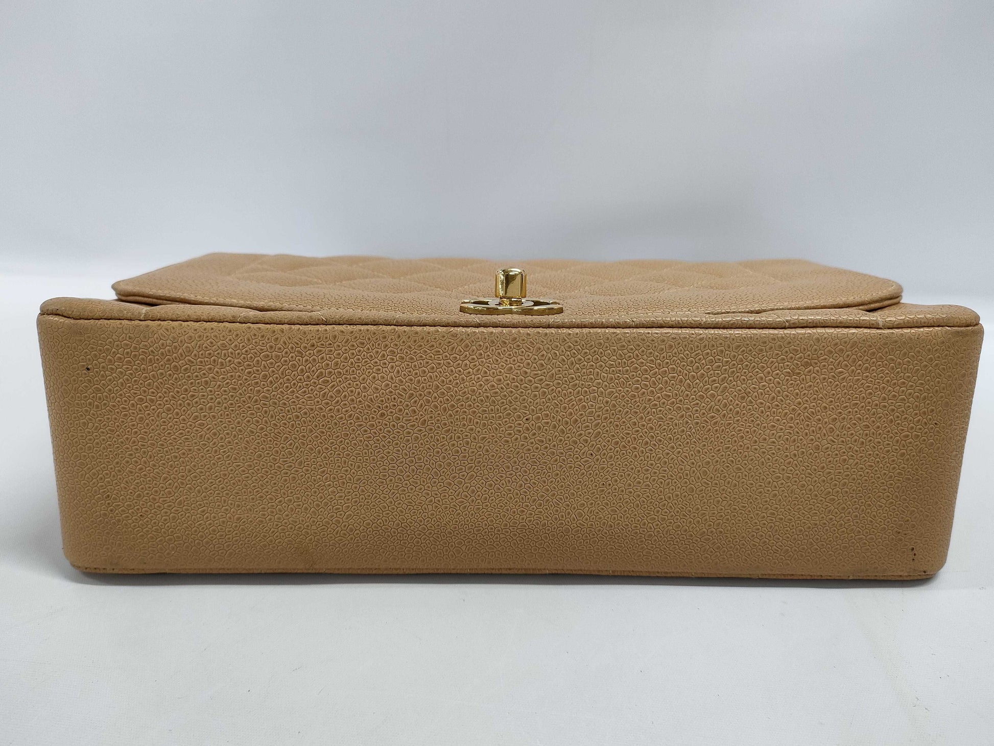 CHANEL Caviar Diana Beige Shoulder Bag