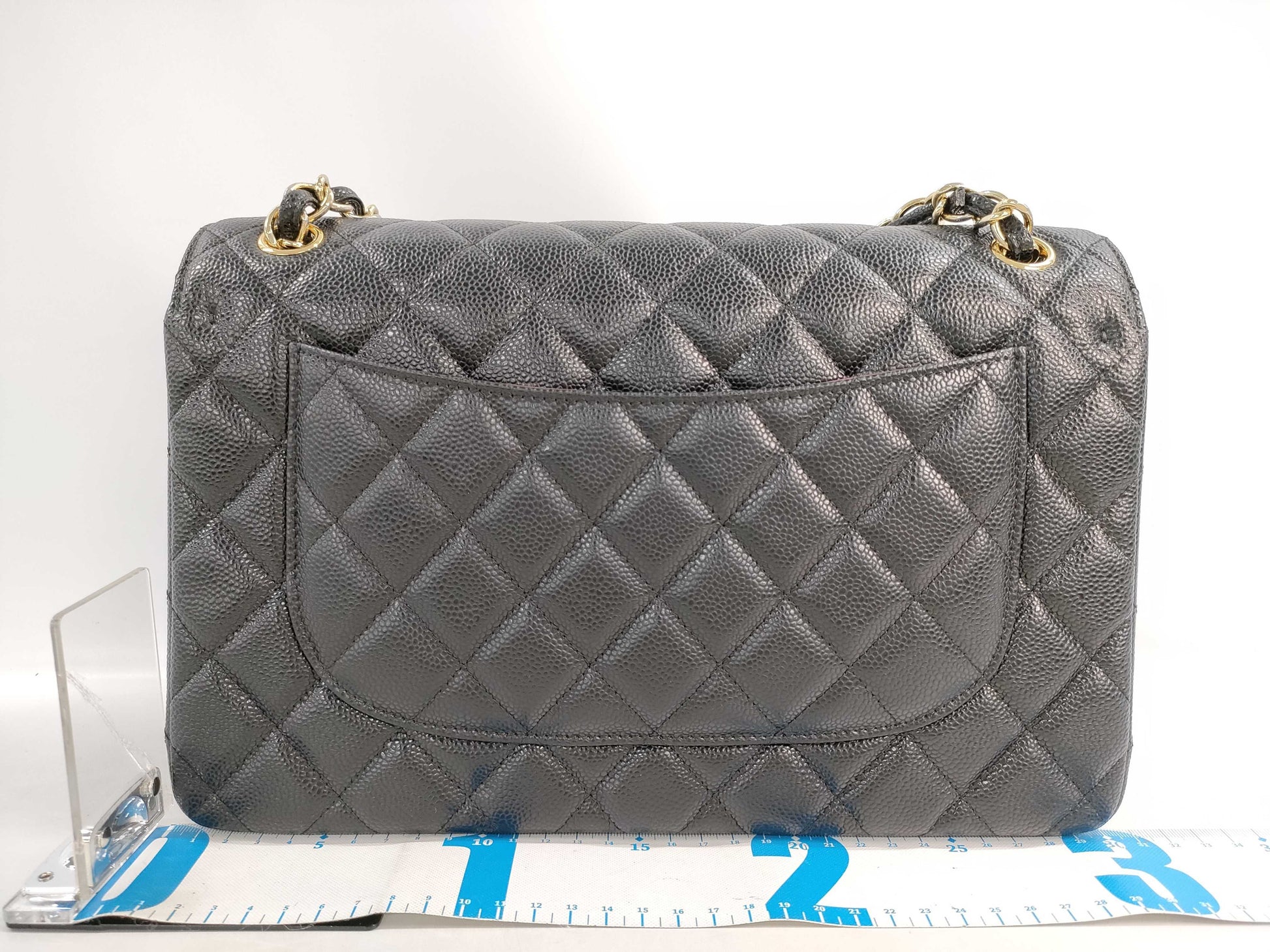 CHANEL Caviar Skin Matelasse w Jumbo Shoulder Bag