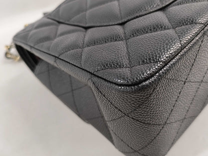 CHANEL Caviar Skin Matelasse w Jumbo Shoulder Bag