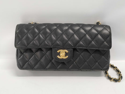 CHANEL Caviar Skin Matelasse Diane CF Shoulder Bag
