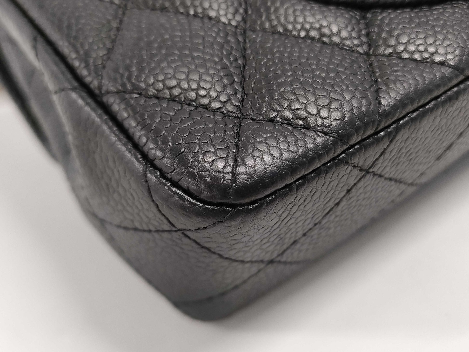 CHANEL Caviar Skin Matelasse Diane CF Shoulder Bag