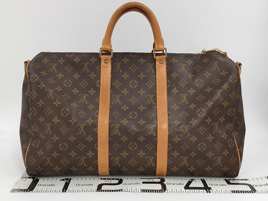 LOUIS VUITTON LV Monogram Keepall 50 Bandouliere Boston Bag