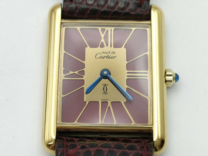 Cartier Tank Must LM 681006 46714 Quartz Red Dial Women's Watch