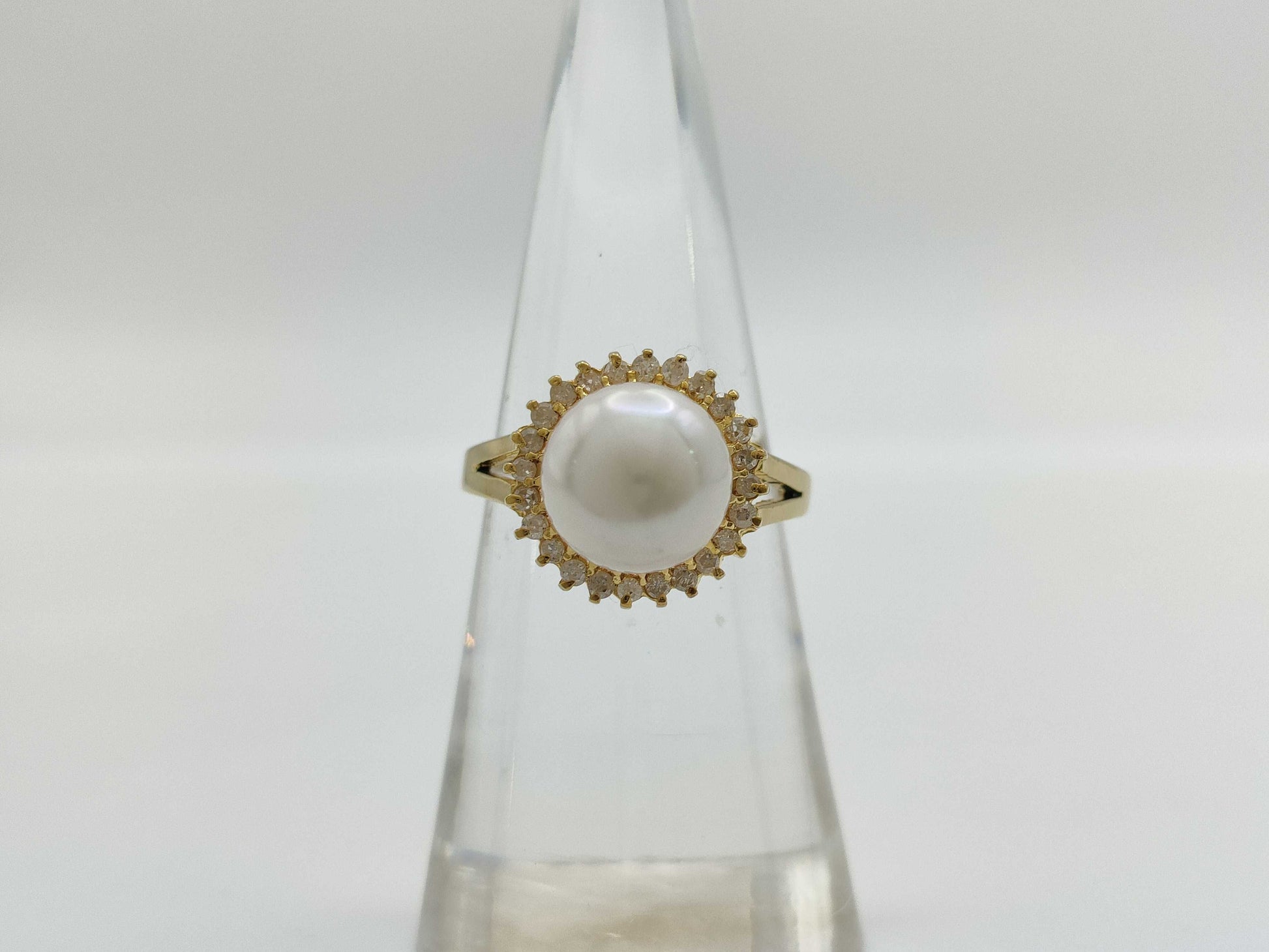 Pearl diameter approx. 8.7mm D0.21ct K18 3.7g ring 