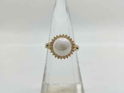 Pearl diameter approx. 8.7mm D0.21ct K18 3.7g ring 