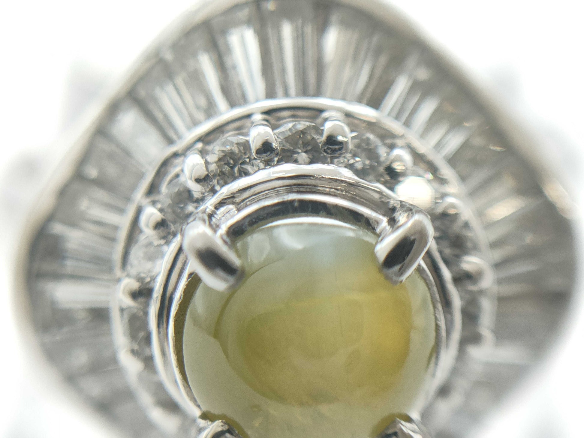 Chrysoberyl Cat's Eye Diamond PT900 10.8g Ring 
