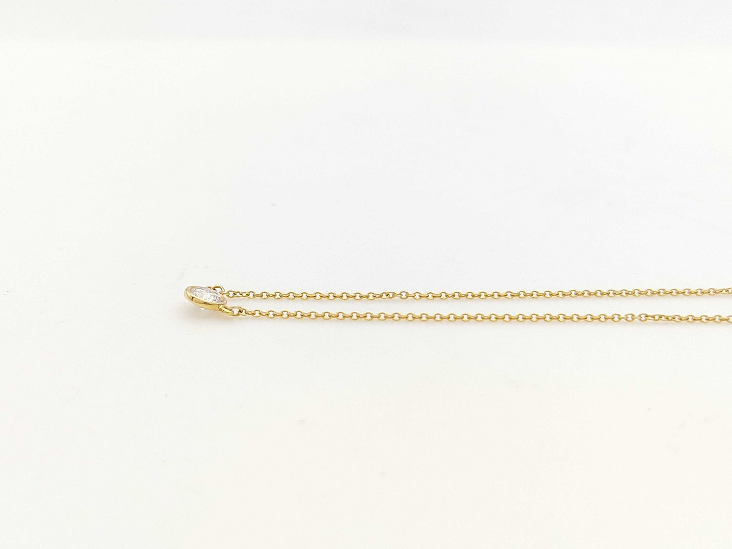 Tiffany&Co. By the Yard D0.23ct 1PD Au750 1.7g Necklace 