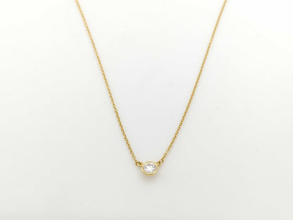 Tiffany&Co. By the Yard D0.23ct 1PD Au750 1.7g Necklace 