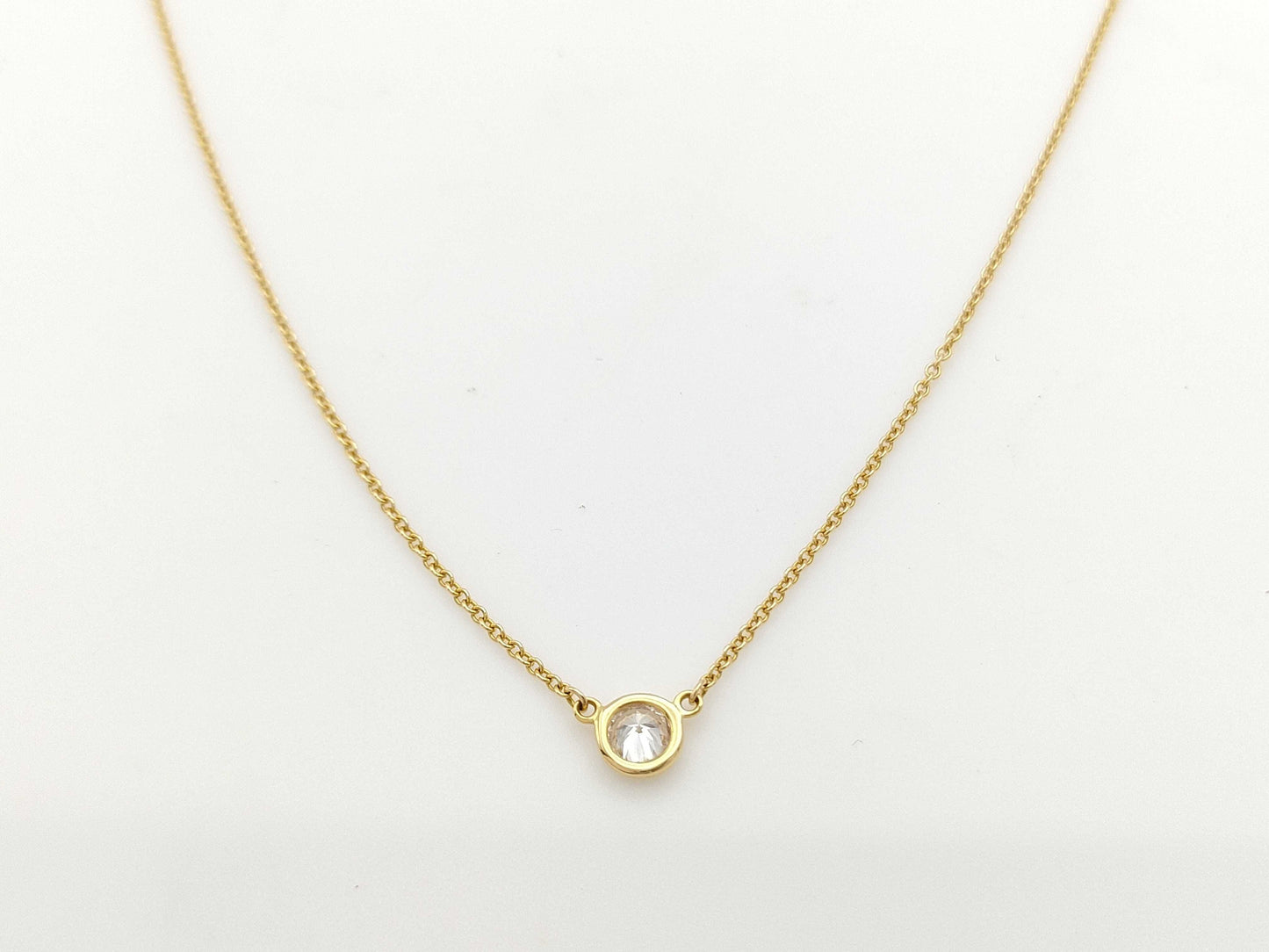 Tiffany&Co. By the Yard D0.23ct 1PD Au750 1.7g Necklace 