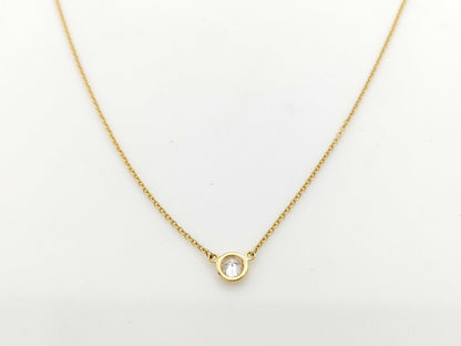 Tiffany&Co. By the Yard D0.23ct 1PD Au750 1.7g Necklace 