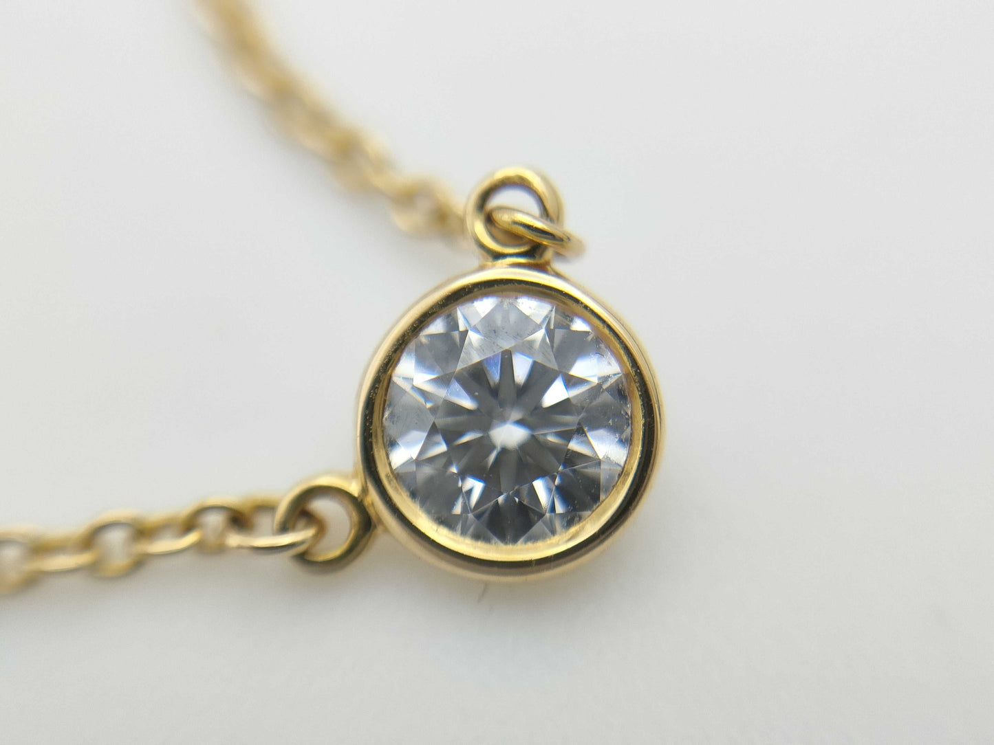 Tiffany&Co. By the Yard D0.23ct 1PD Au750 1.7g Necklace 