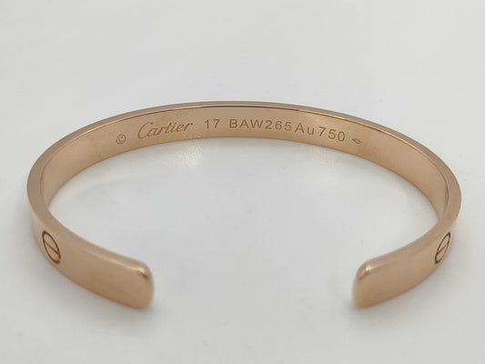 Cartier Love Open #17 PG Au750 21.9g Bracelet Bangle 