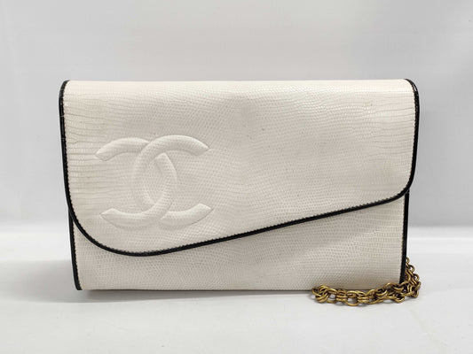 CHANEL Chain Shoulder Bag Lizard No Seal Shoulder Bag