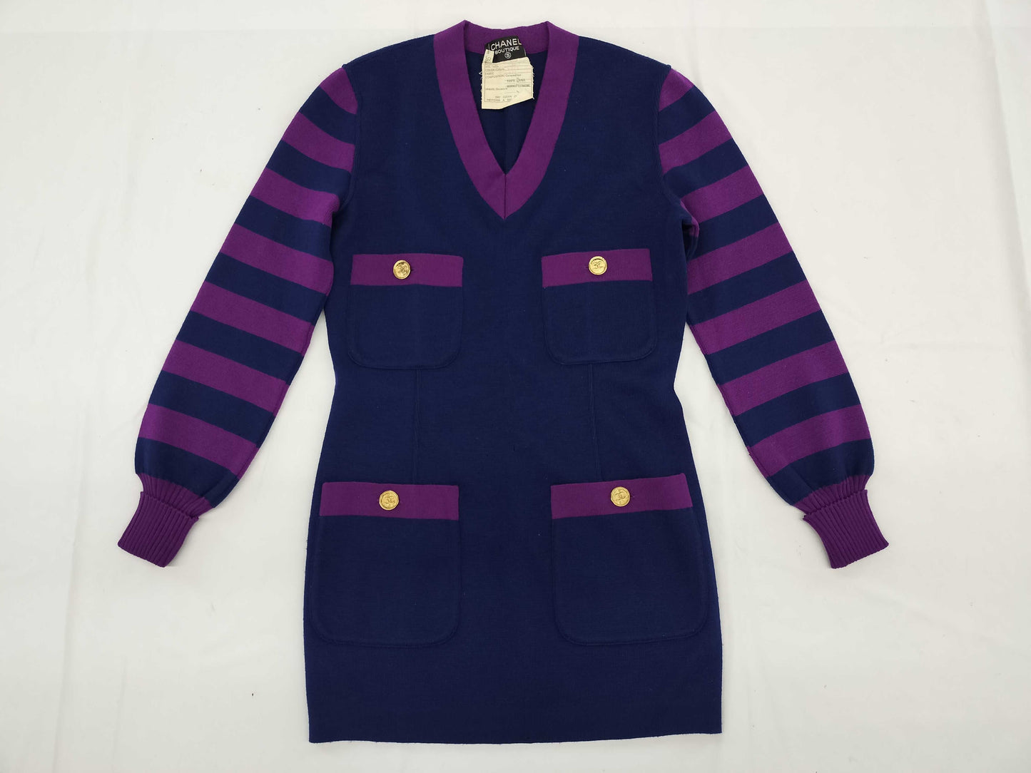 CHANEL Two-Tone Size 40 Women's Dress