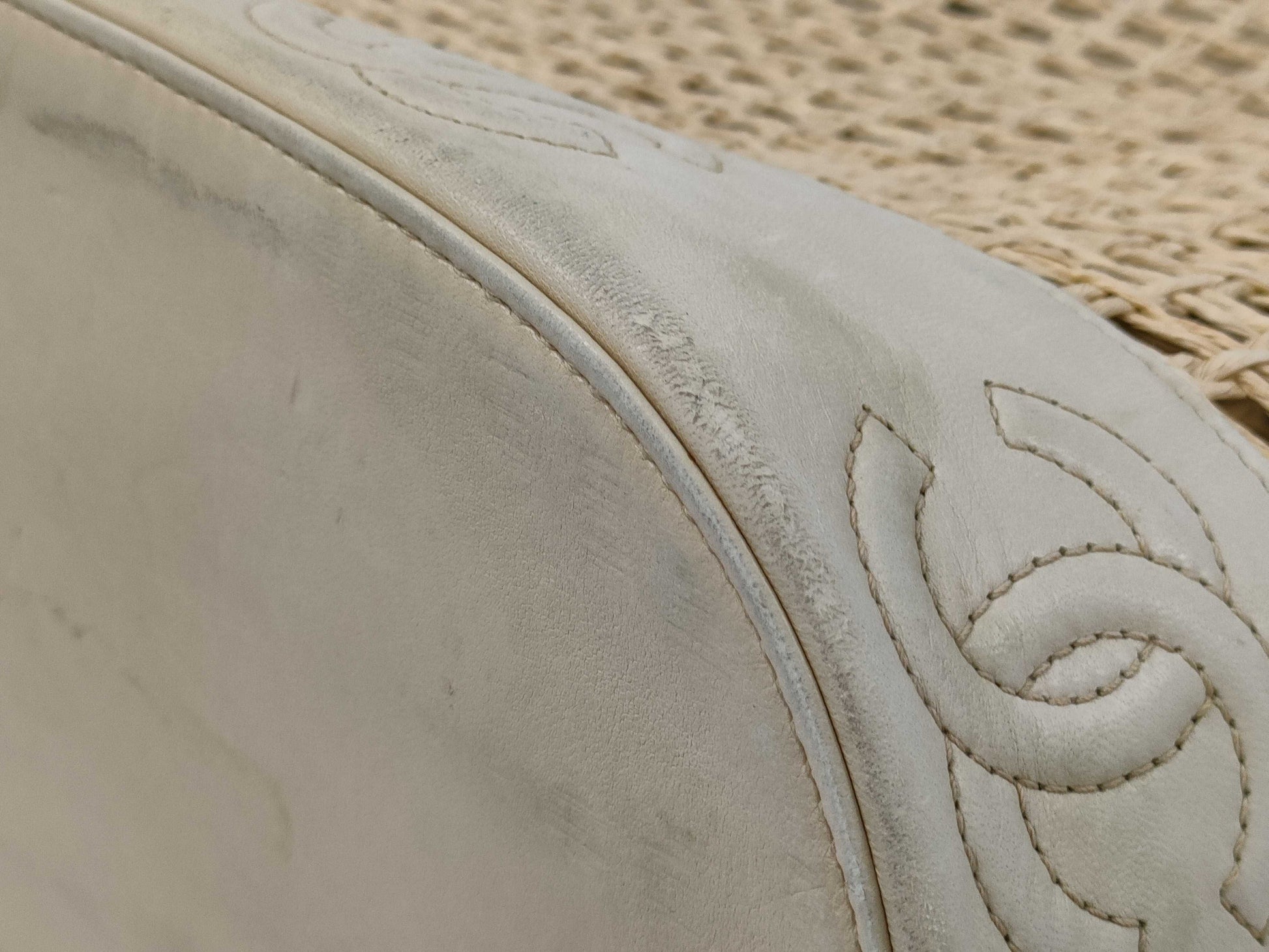 CHANEL Lambskin/Straw Tote Bag