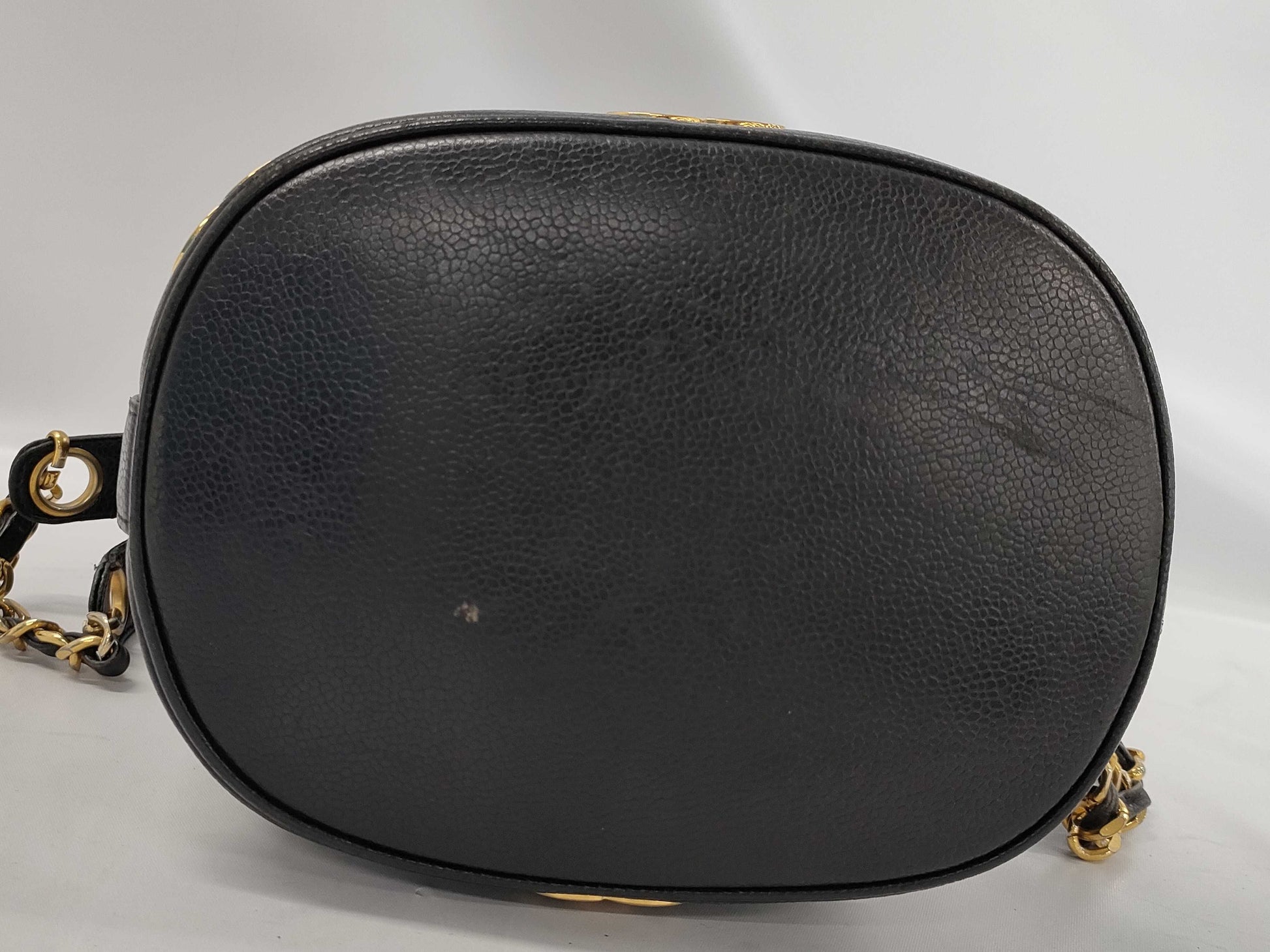 CHANEL Triple Coco Chain Shoulder Bag Caviar Skin Shoulder Bag